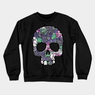 Purple Floral Tropical Skull Crewneck Sweatshirt